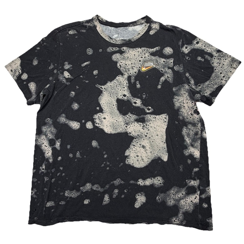 Nike Keep It Clean Soap Bubble Splatter T‎ Shirt Black Gray Large DM2218-010